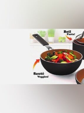 Gotham Steel Mini Stackmaster Cookware Nonstick Personal Fry Wok flat griddle